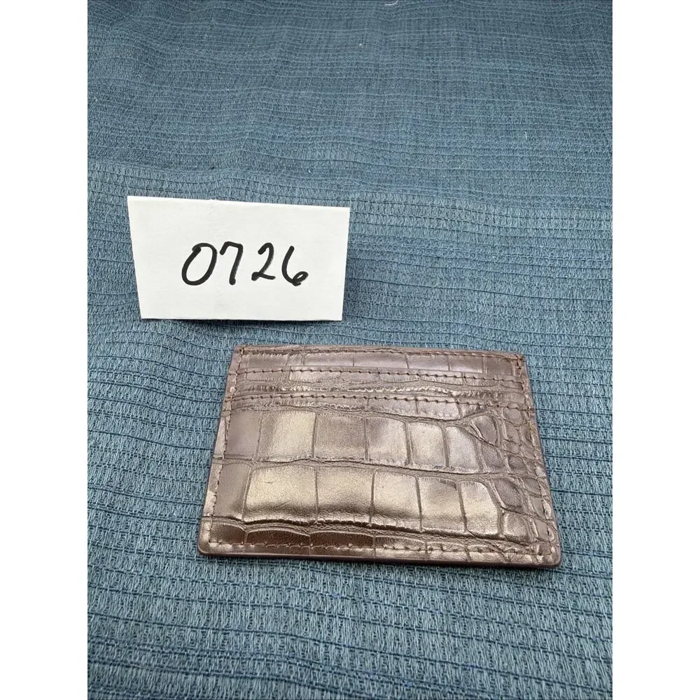 Vintage/Pre-Owned Twisted X Brown Alligator Print Leather Card Holder Wallet